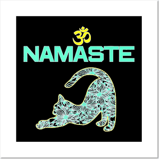 Cat Yoga Namaste OM Ying Yang Balance  Yoga New Mat Posters and Art